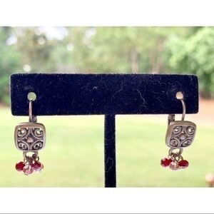 Boho Red Crystal Dangle Drop Earrings